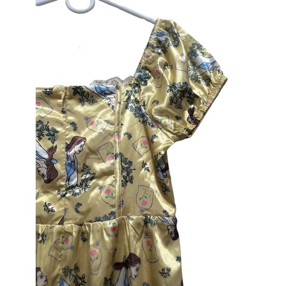 Disney Beauty Beast Belle Novelty Mini Dress Size Small Yellow Sweetheart Corset - Picture 13 of 16